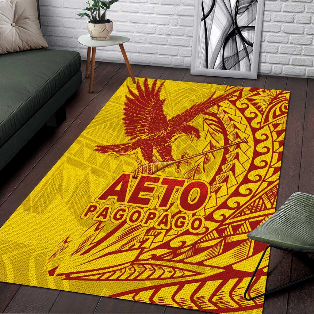 Samoa Pago Pago Aeto Area Rug Wingstyle Red-Gold Color - Polynesian Pride