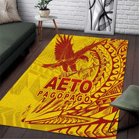 Samoa Pago Pago Aeto Area Rug Wingstyle Red-Gold Color - Polynesian Pride