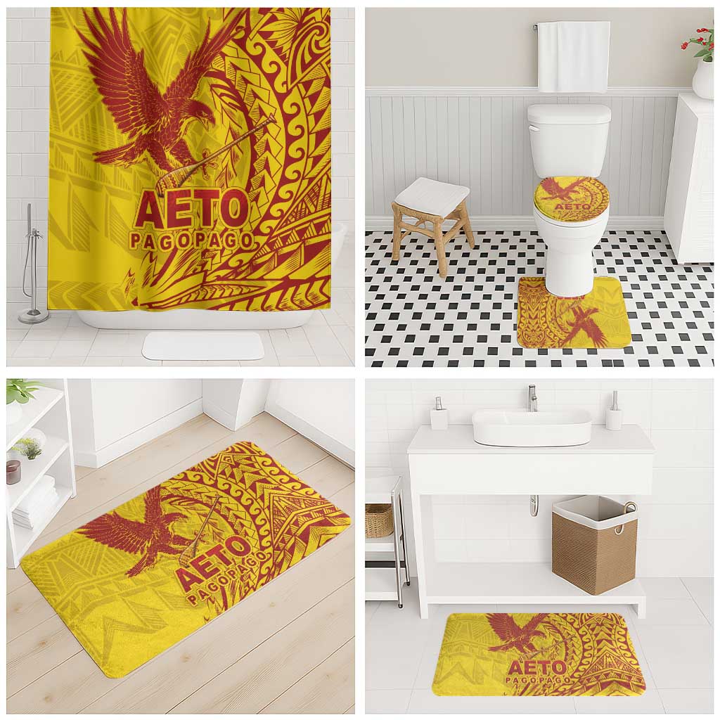 Samoa Pago Pago Aeto Bathroom Set Wingstyle Red-Gold Color - Polynesian Pride
