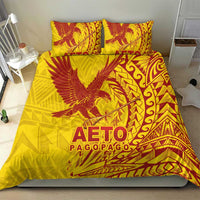 Samoa Pago Pago Aeto Bedding Set Wingstyle Red-Gold Color - Polynesian Pride