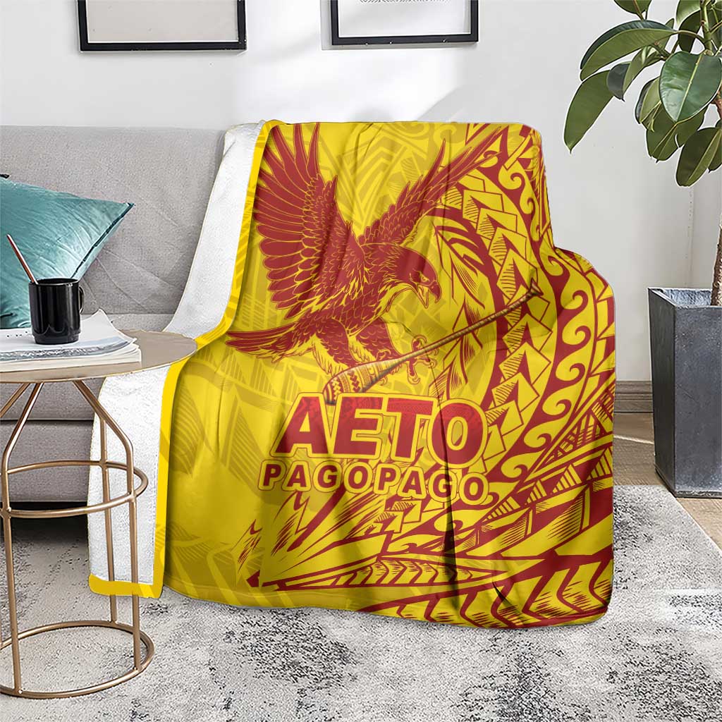 Samoa Pago Pago Aeto Blanket Wingstyle Red-Gold Color - Polynesian Pride