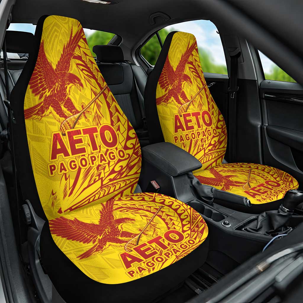 Samoa Pago Pago Aeto Car Seat Cover Wingstyle Red-Gold Color - Polynesian Pride