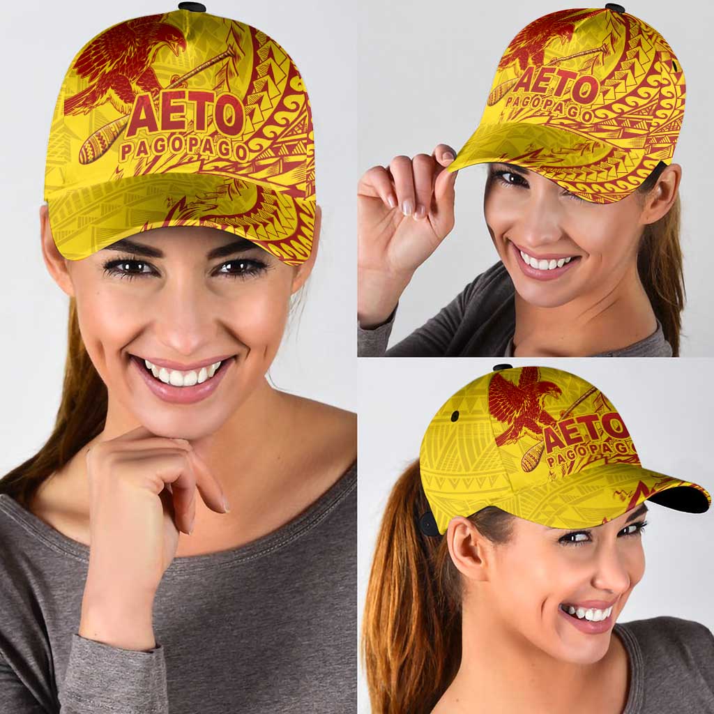 American Samoa Pago Pago Aeto Classic Cap Wingstyle Red-Gold Color - Polynesian Pride