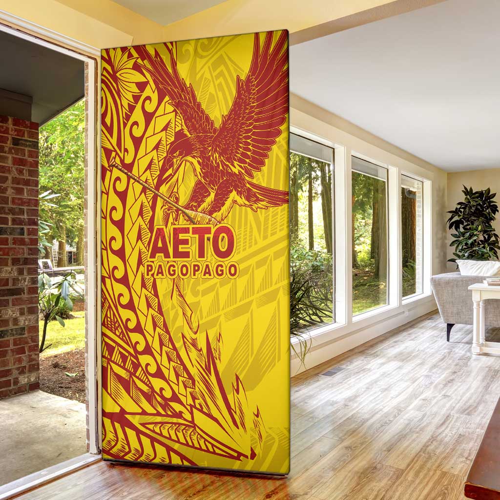 Samoa Pago Pago Aeto Door Cover Wingstyle Red-Gold Color - Polynesian Pride