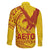 Samoa Pago Pago Aeto Family Matching Mermaid Dress and Hawaiian Shirt Wingstyle Red-Gold Color - Polynesian Pride