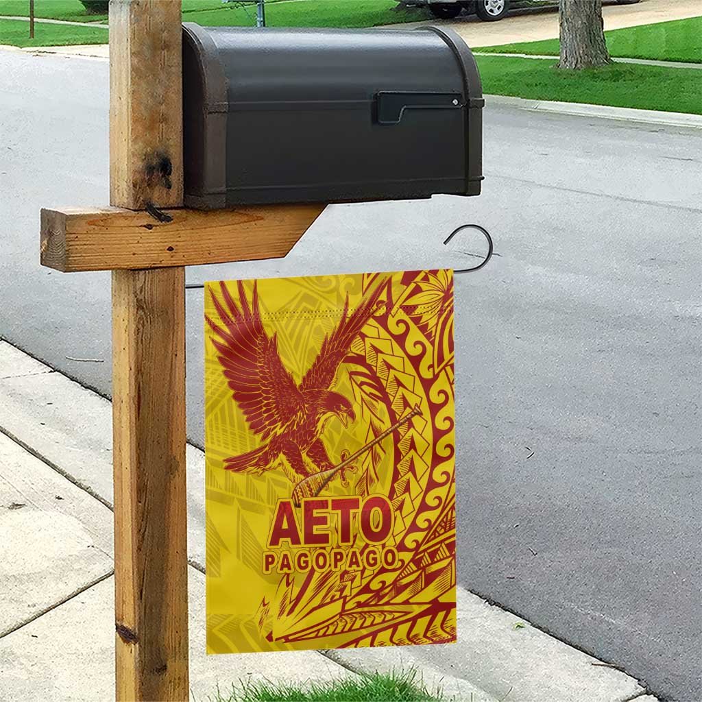 Samoa Pago Pago Aeto Garden Flag Wingstyle Red-Gold Color - Polynesian Pride