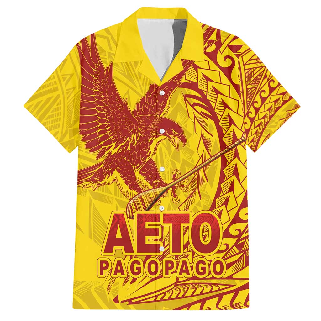 Samoa Pago Pago Aeto Hawaiian Shirt Wingstyle Red-Gold Color - Polynesian Pride