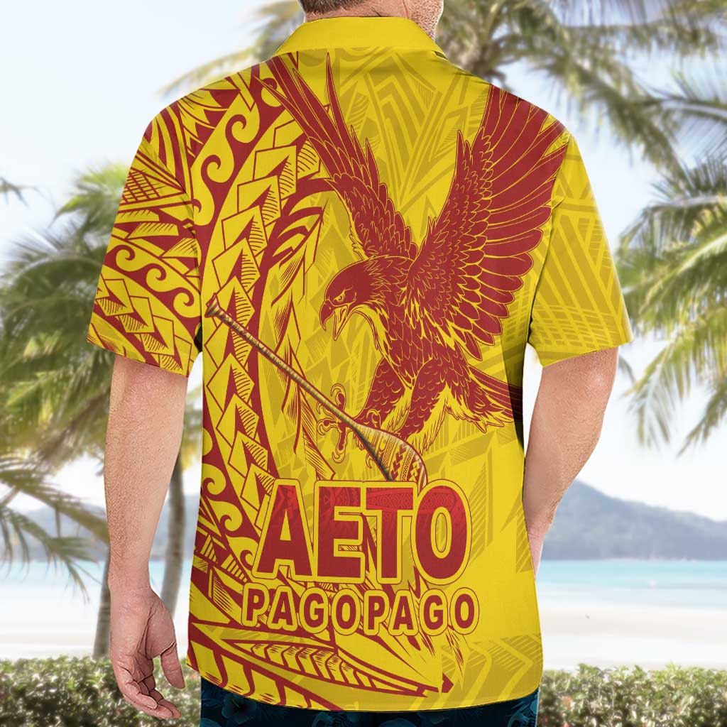 Samoa Pago Pago Aeto Hawaiian Shirt Wingstyle Red-Gold Color - Polynesian Pride