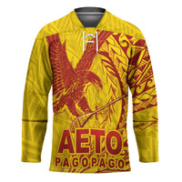 Samoa Pago Pago Aeto Hockey Jersey Wingstyle Red-Gold Color - Polynesian Pride