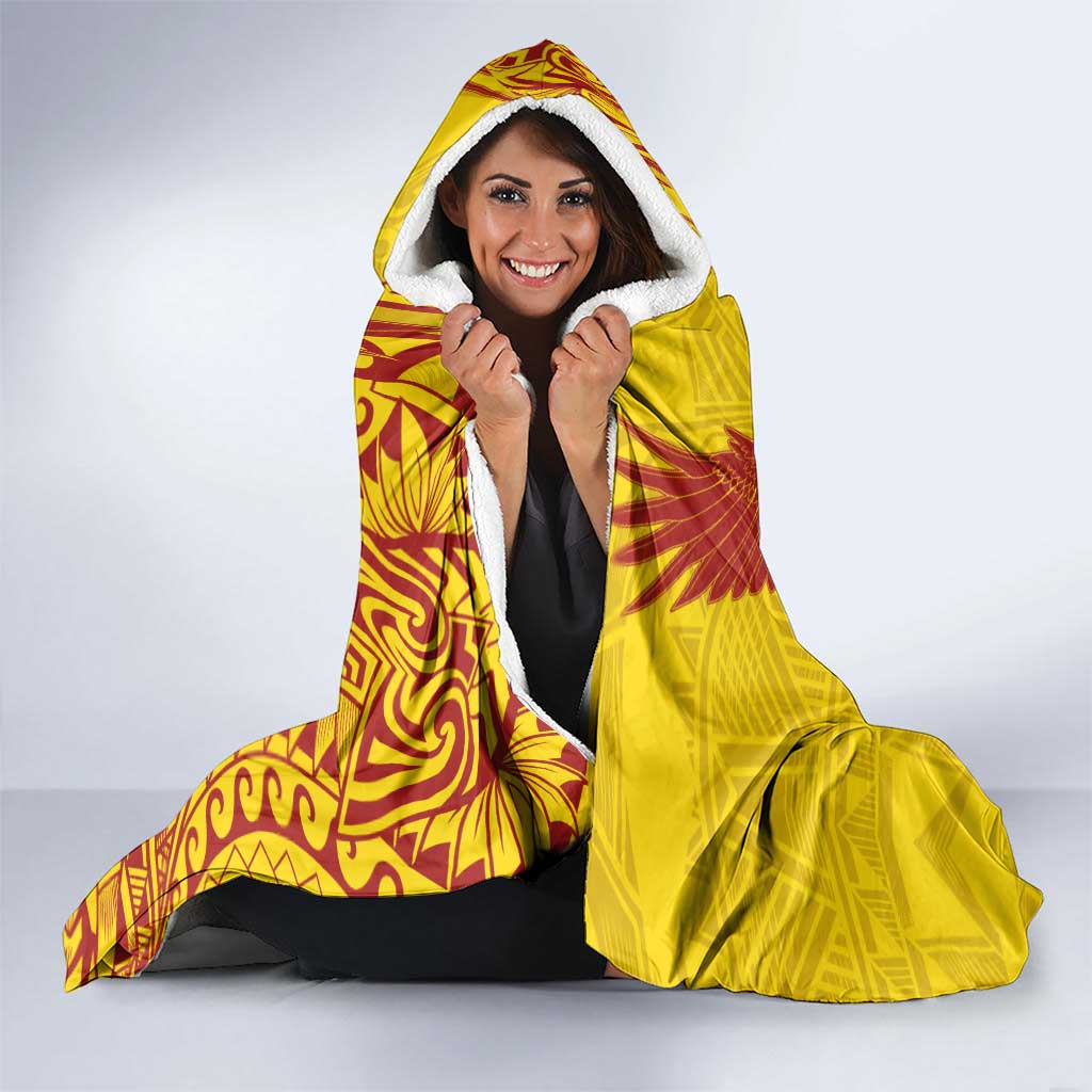 Samoa Pago Pago Aeto Hooded Blanket Wingstyle Red-Gold Color - Polynesian Pride