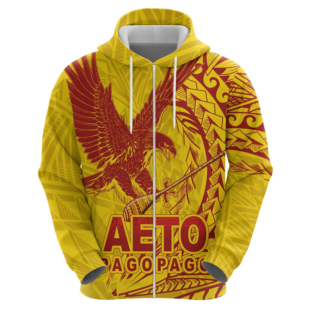 Samoa Pago Pago Aeto Hoodie Wingstyle Red-Gold Color - Polynesian Pride