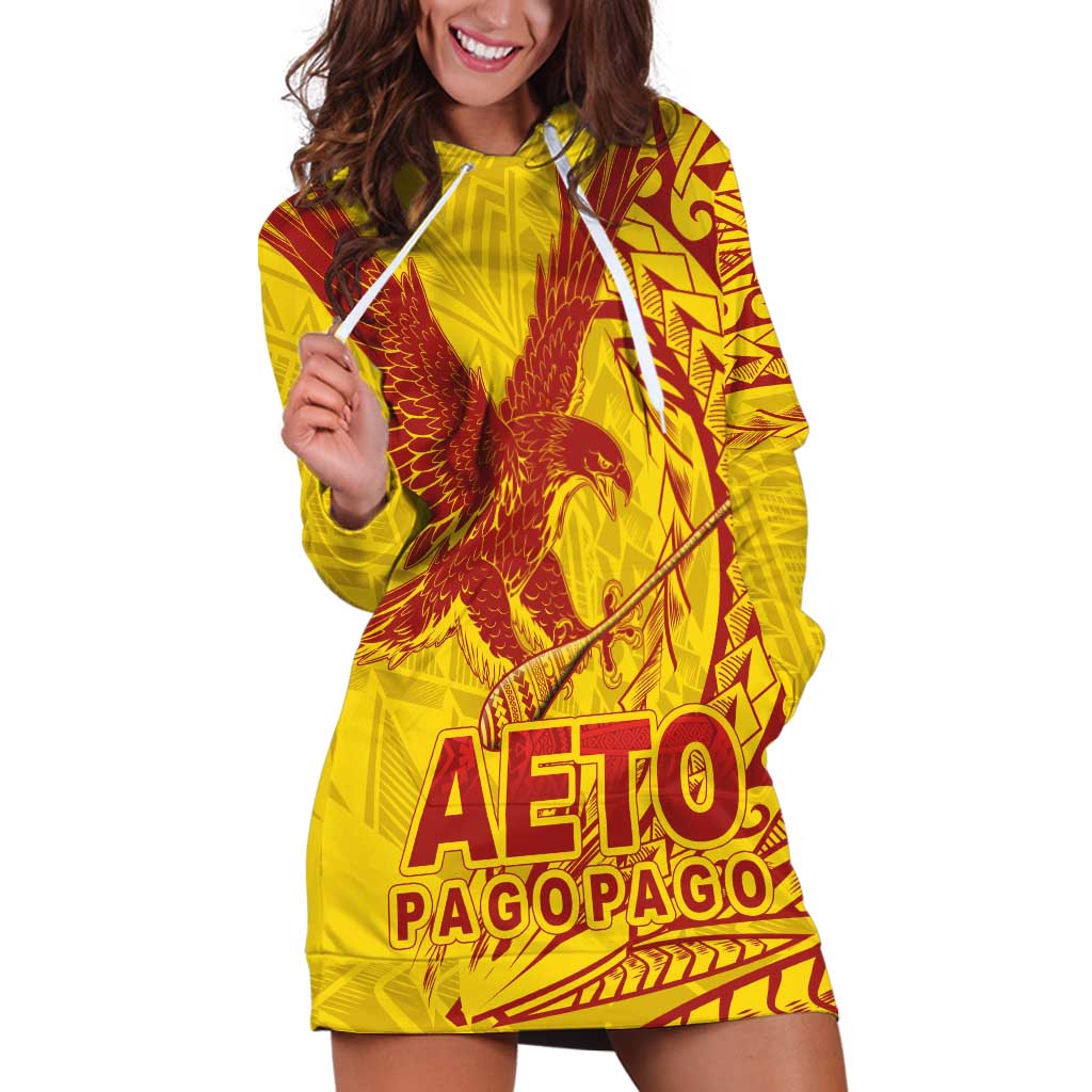 Samoa Pago Pago Aeto Hoodie Dress Wingstyle Red-Gold Color - Polynesian Pride