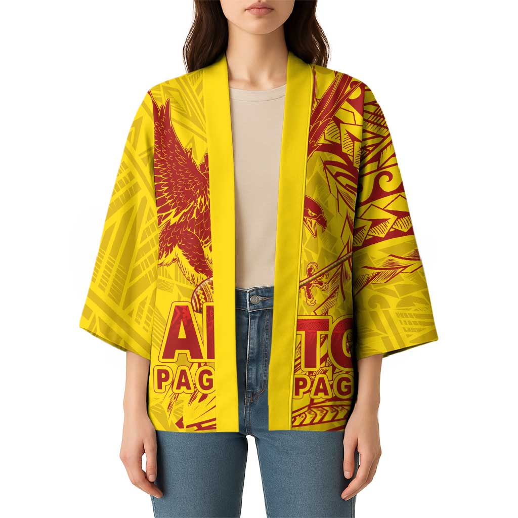 Samoa Pago Pago Aeto Kimono Wingstyle Red-Gold Color - Polynesian Pride