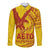 Samoa Pago Pago Aeto Long Sleeve Button Shirt Wingstyle Red-Gold Color - Polynesian Pride