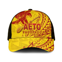 American Samoa Pago Pago Aeto Mesh Trucker Cap Wingstyle Red-Gold Color - Polynesian Pride