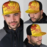 American Samoa Pago Pago Aeto Mesh Trucker Cap Wingstyle Red-Gold Color - Polynesian Pride