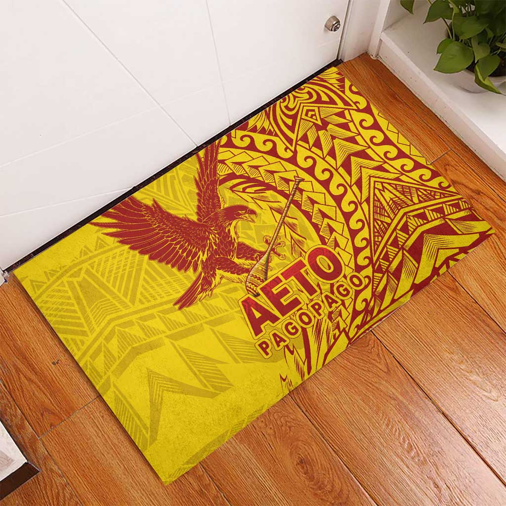 Samoa Pago Pago Aeto Rubber Doormat Wingstyle Red-Gold Color - Polynesian Pride