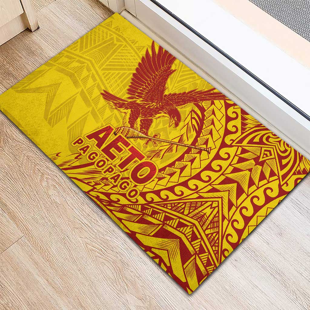 Samoa Pago Pago Aeto Rubber Doormat Wingstyle Red-Gold Color - Polynesian Pride