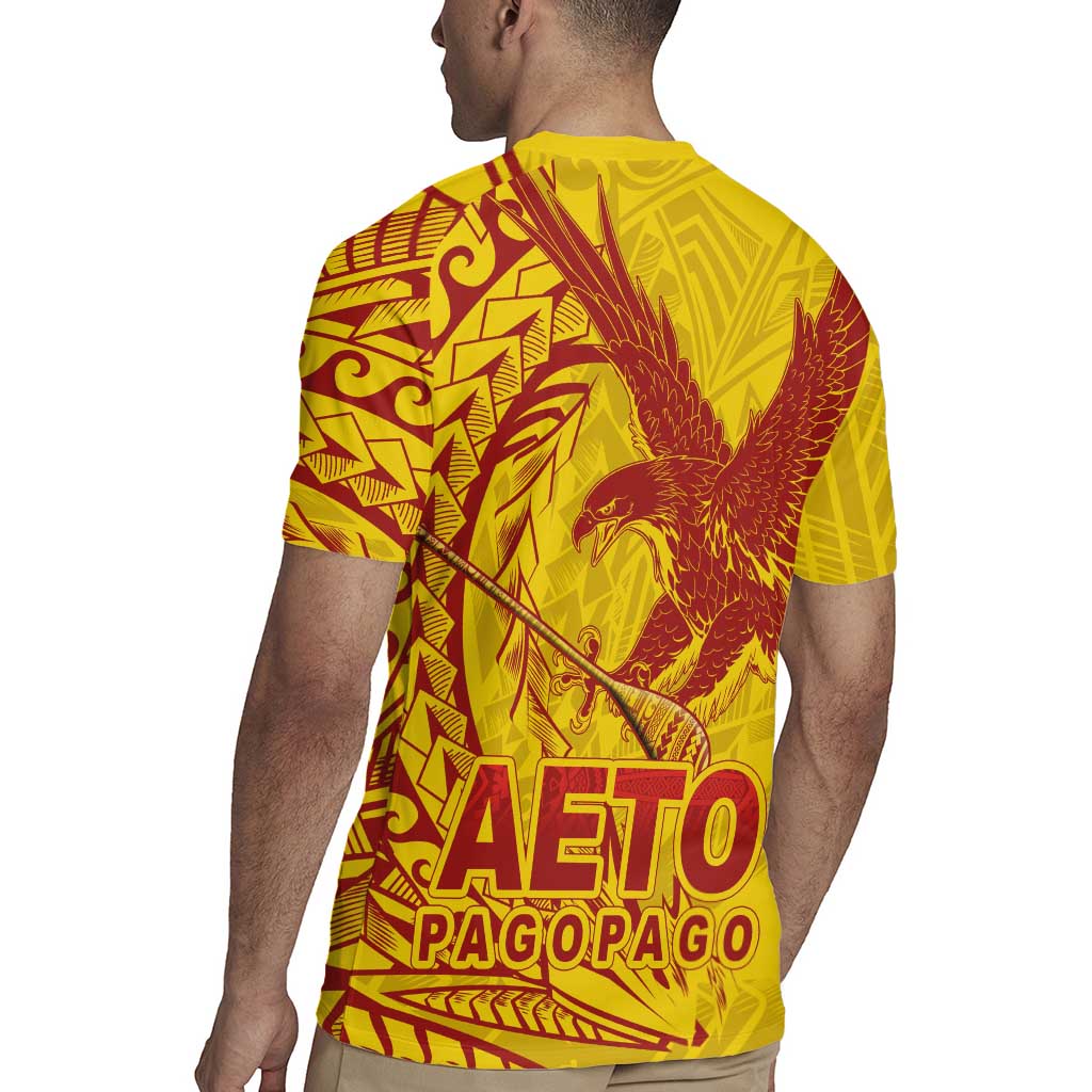 Samoa Pago Pago Aeto Rugby Jersey Wingstyle Red-Gold Color - Polynesian Pride