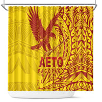 Samoa Pago Pago Aeto Shower Curtain Wingstyle Red-Gold Color - Polynesian Pride