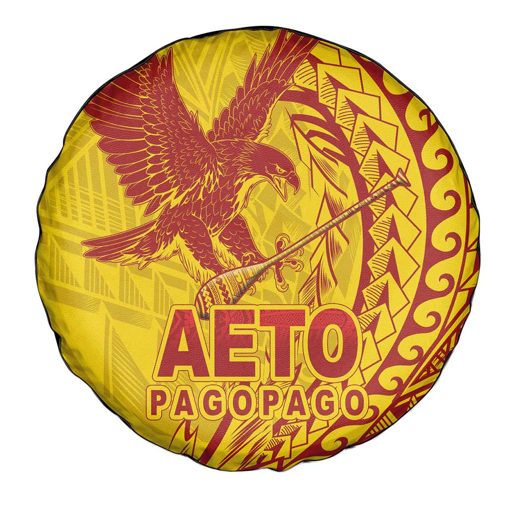Samoa Pago Pago Aeto Spare Tire Cover Wingstyle Red-Gold Color - Polynesian Pride
