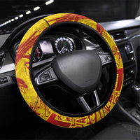 Samoa Pago Pago Aeto Steering Wheel Cover Wingstyle Red-Gold Color - Polynesian Pride
