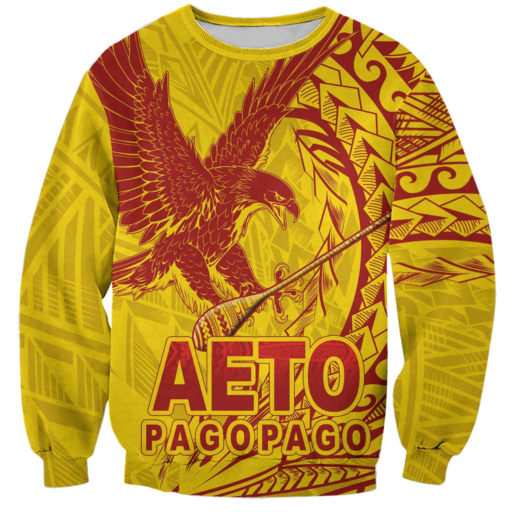 Samoa Pago Pago Aeto Sweatshirt Wingstyle Red-Gold Color - Polynesian Pride