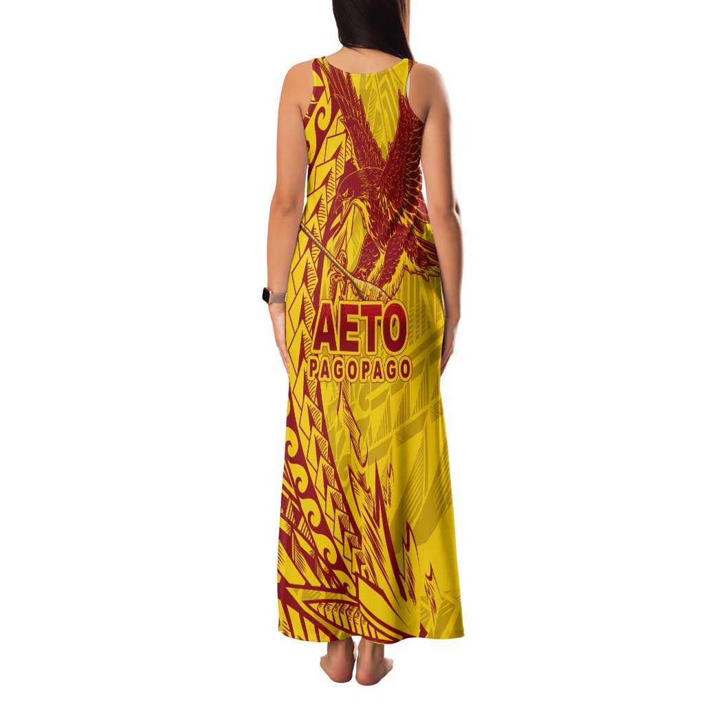 Samoa Pago Pago Aeto Tank Maxi Dress Wingstyle Red-Gold Color - Polynesian Pride