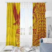 Samoa Pago Pago Aeto Window Curtain Wingstyle Red-Gold Color - Polynesian Pride
