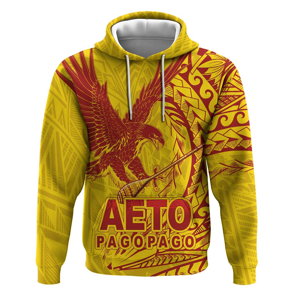 Samoa Pago Pago Aeto Zip Hoodie Wingstyle Red-Gold Color - Polynesian Pride