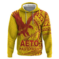 Samoa Pago Pago Aeto Zip Hoodie Wingstyle Red-Gold Color - Polynesian Pride