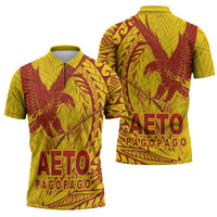 Samoa Pago Pago Aeto Zipper Polo Shirt Wingstyle Red-Gold Color - Polynesian Pride