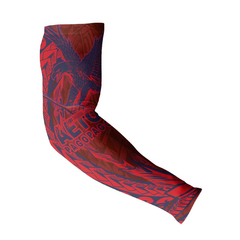 Samoa Pago Pago Aeto Arm Sleeves Wingstyle Red-Blue Color - Polynesian Pride