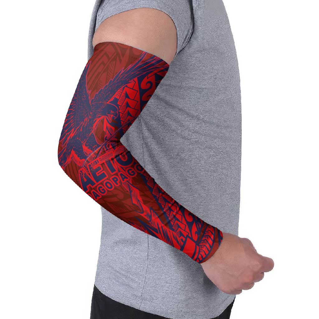 Samoa Pago Pago Aeto Arm Sleeves Wingstyle Red-Blue Color - Polynesian Pride