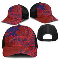 American Samoa Pago Pago Aeto Baseball Net Cap Wingstyle Red-Blue Color - Polynesian Pride