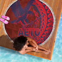 Samoa Pago Pago Aeto Beach Blanket Wingstyle Red-Blue Color - Polynesian Pride