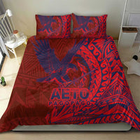 Samoa Pago Pago Aeto Bedding Set Wingstyle Red-Blue Color - Polynesian Pride