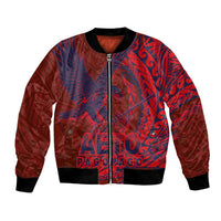 Samoa Pago Pago Aeto Bomber Jacket Wingstyle Red-Blue Color - Polynesian Pride