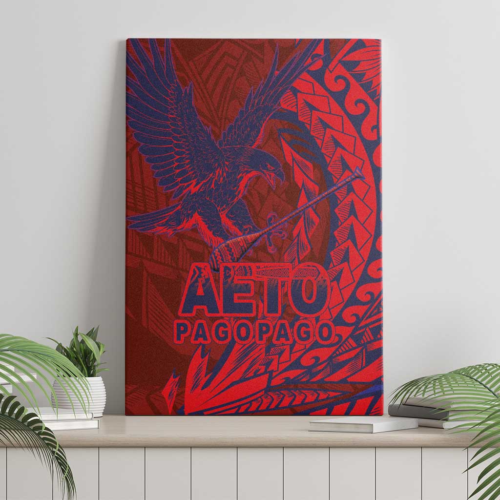 Samoa Pago Pago Aeto Canvas Wall Art Wingstyle Red-Blue Color - Polynesian Pride