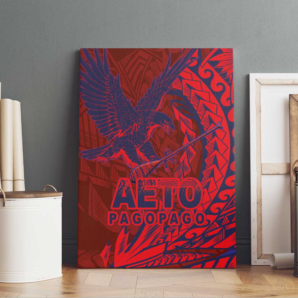 Samoa Pago Pago Aeto Canvas Wall Art Wingstyle Red-Blue Color - Polynesian Pride