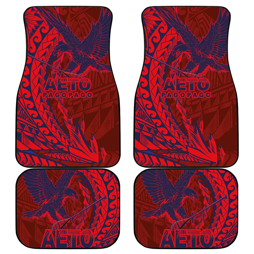 Samoa Pago Pago Aeto Car Mats Wingstyle Red-Blue Color - Polynesian Pride
