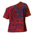 Samoa Pago Pago Aeto Cross Shoulder Shirt Wingstyle Red-Blue Color - Polynesian Pride