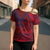 Samoa Pago Pago Aeto Cross Shoulder Shirt Wingstyle Red-Blue Color - Polynesian Pride