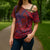 Samoa Pago Pago Aeto Cross Shoulder Shirt Wingstyle Red-Blue Color - Polynesian Pride