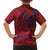 Samoa Pago Pago Aeto Family Matching Long Sleeve Bodycon Dress and Hawaiian Shirt Wingstyle Red-Blue Color - Polynesian Pride