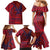 Samoa Pago Pago Aeto Family Matching Mermaid Dress and Hawaiian Shirt Wingstyle Red-Blue Color - Polynesian Pride