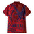 Samoa Pago Pago Aeto Family Matching Mermaid Dress and Hawaiian Shirt Wingstyle Red-Blue Color - Polynesian Pride