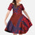 Samoa Pago Pago Aeto Family Matching Off Shoulder Maxi Dress and Hawaiian Shirt Wingstyle Red-Blue Color - Polynesian Pride
