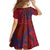 Samoa Pago Pago Aeto Family Matching Off Shoulder Maxi Dress and Hawaiian Shirt Wingstyle Red-Blue Color - Polynesian Pride
