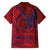 Samoa Pago Pago Aeto Family Matching Short Sleeve Bodycon Dress and Hawaiian Shirt Wingstyle Red-Blue Color - Polynesian Pride